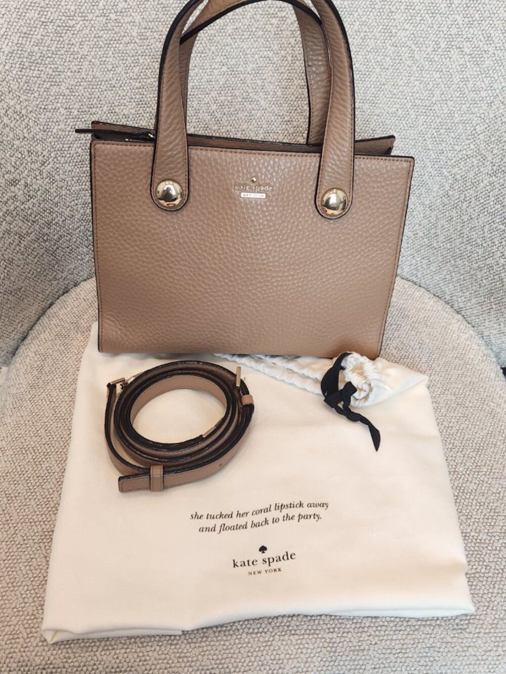 Kate Spade Stewart Street Little Joy Leather Satchel in Hazel